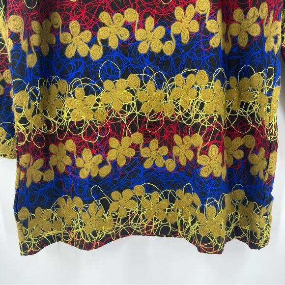 ZARA Sweater Dress Size Medium Embroidered Yarn Flower Knit Boiled Wool Blend - Picture 13 of 15